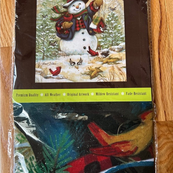 NWT Briarwood Lane 28”x40” Snowman House Flag - Festive Red and White - Picture 3 of 4